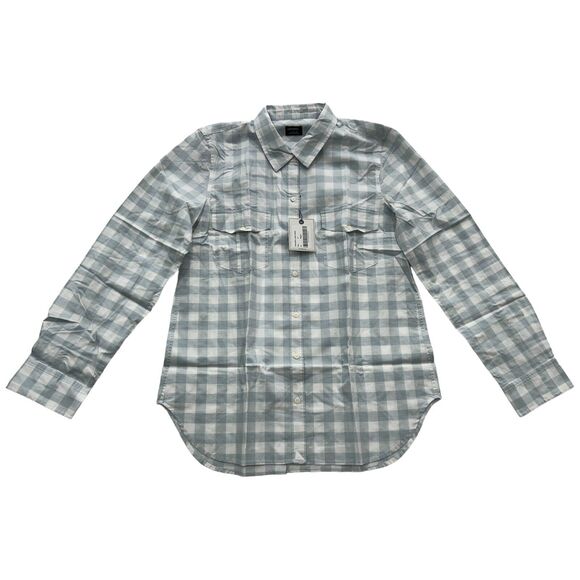 UNTUCKit Santa Marzi Shirt Womens Size 12 Blue Regular Fit Collar Button Down - Picture 1 of 7